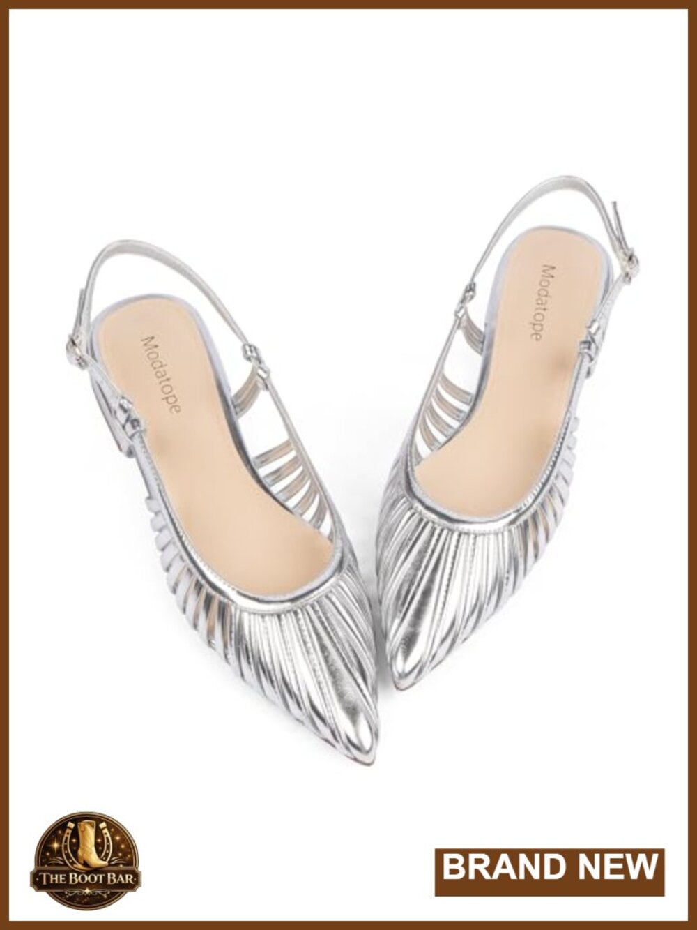 Slingback Flats for Women Pointed Toe Ballet Flats Low Heel Faux Leather Dress